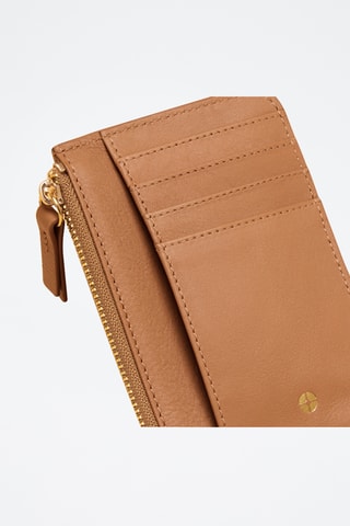 Tarjetero de piel Sophie - Marrón claro