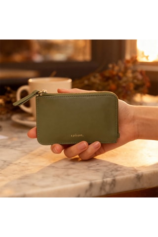 Tarjetero de piel Sophie - Verde