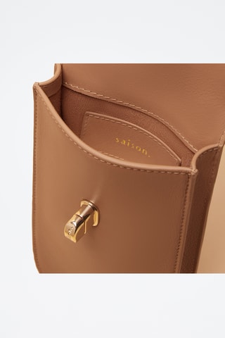 Bolso de mano de piel Agnès - Marrón