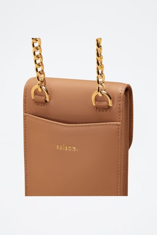 Bolso de mano de piel Agnès - Marrón