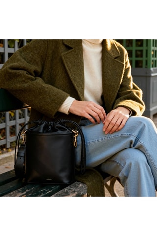 Bolso saco de piel Gwen - Negro