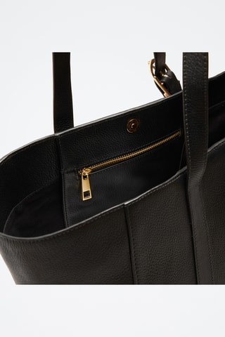 Bolso shopper de piel Magda - Negro