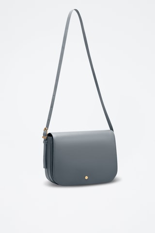 Bandolera de piel Adèle - Azul grisáceo