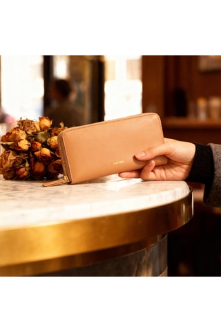 Cartera de piel Maya - Marrón claro