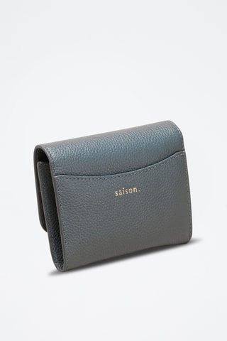 Monedero de piel Mona - Azul grisáceo