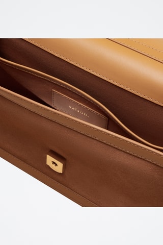 Bandolera de piel Hélène - Marrón