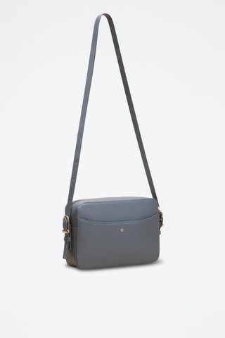 Bandolera de piel Agathe - Azul grisáceo