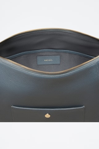 Bolso de piel Alma - Azul grisáceo