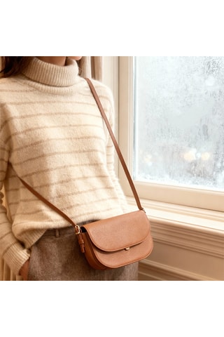 Bandolera de piel Béa - Marrón