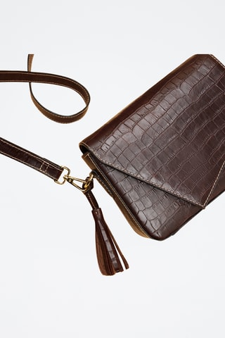 Bandolera de piel Bianca - Marrón