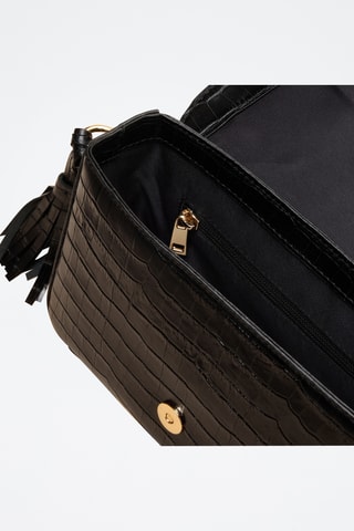 Bandolera de piel Bianca - Negro