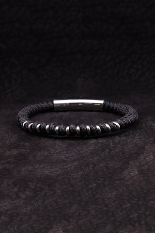 Armband Ring Bracelet Zilverkleurig en Zwart