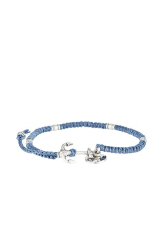 Armband Dark Blue Wax Blauw en Zilverkleurig