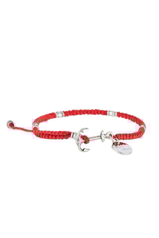 Armband Red Wax Rood en Zilverkleurig