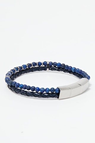 Armband Lucien Lapis Lazuli en Leer