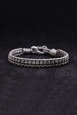 Armband Grey Wax Cord Zilverkleurig