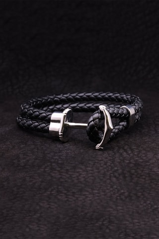Armband Anchor Zwart en Zilverkleurig