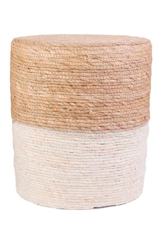 Poef Blue Lagoon Beige en Ecru