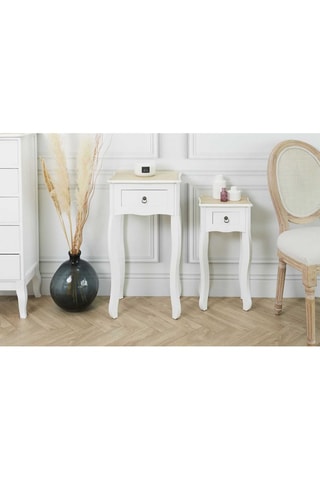 2 Bijzettafels Victoria  Wit