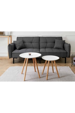 2 Bijzettafels Naturel en Wit