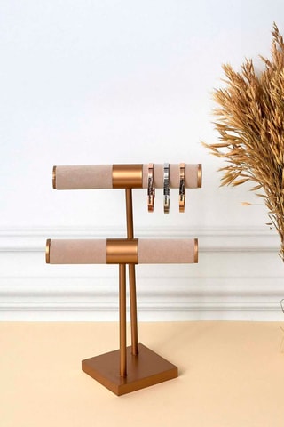 Sieradenhouder Beige en Goudkleurig