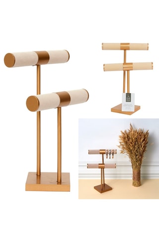 Sieradenhouder Beige en Goudkleurig