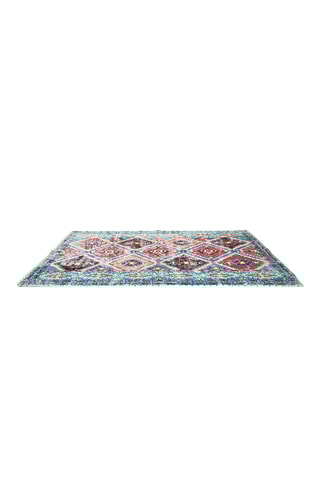 Vloerkleed Agra Blauw en Bordeauxrood 120 x 170 cm