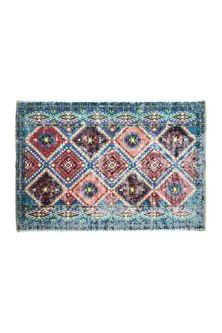 Vloerkleed Agra Blauw en Bordeauxrood 120 x 170 cm