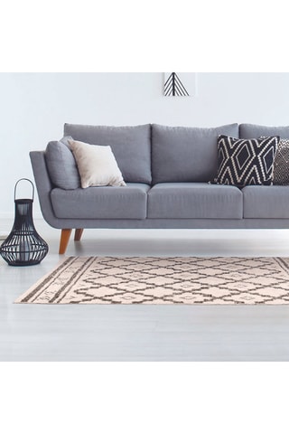 Vloerkleed Wit en Grijs - 120 x 170 cm