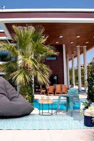 Vloerkleed Wit en Blauw - 120 x 180 cm