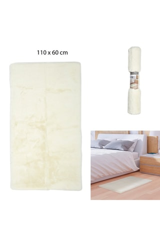 Vloerkleed van Imitatiebont 110 x 60 cm - Ecru