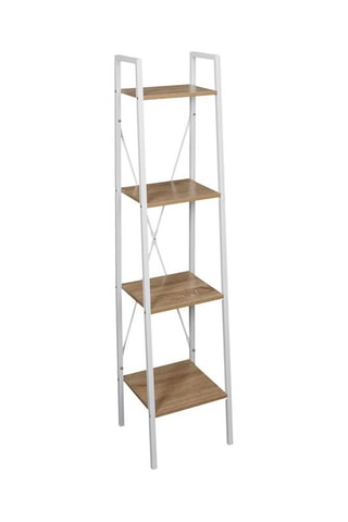 Houten en Stalen Wandelement - Wit en Naturel