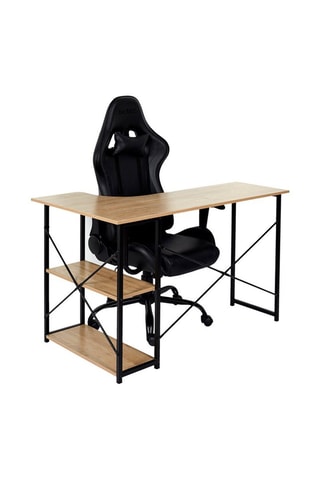 Hoekbureau Zwart en Houtimitatie