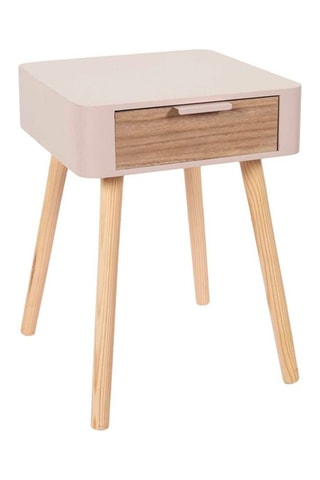 Nachtkastje Roze en Naturel
