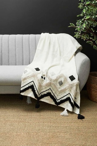 Bankkleed Ethnique Wit - 130 x 150 cm