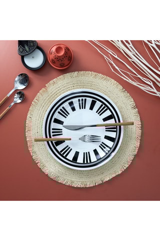 6 sets de table rond Beige - 38 cm