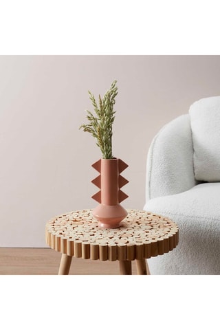 Porseleinen Vaas Lola - 8 x 15 x 8 cm - Beige en Wit