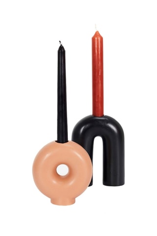 Keramische Kaarshouder 10 x 10,8 x 4,3 cm - Oranje