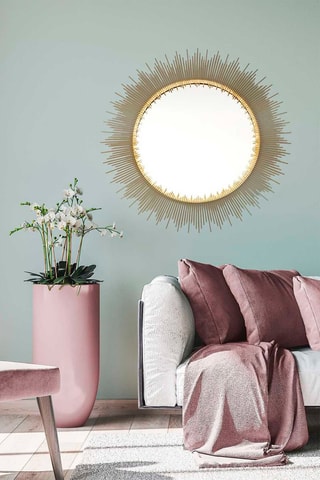 Miroir rond soleil - 60 cm - Doré