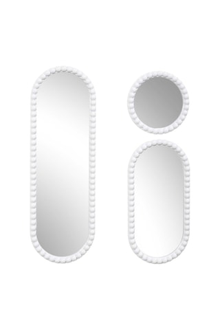 3 miroirs Corfu - 75 x 1,6 x 24,8 cm - Blanc