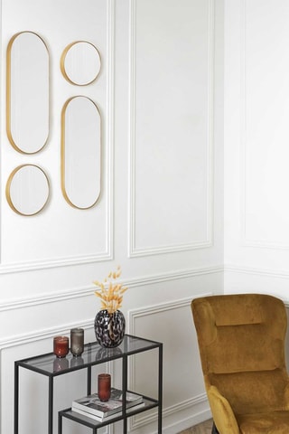 4 miroirs - 
71 x 30 cm - Doré