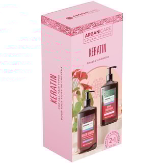 Coffret shampoing & après-shampoing réparateur & fortifiant - Kératine - 4 x 100 ml