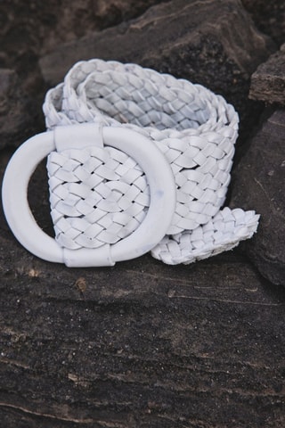 Cinturón de piel Belya - Blanco - Maison 123