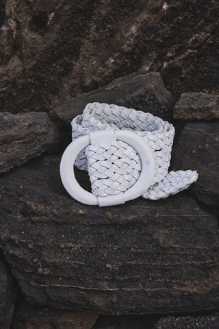 Cinturón de piel Belya - Blanco - Maison 123