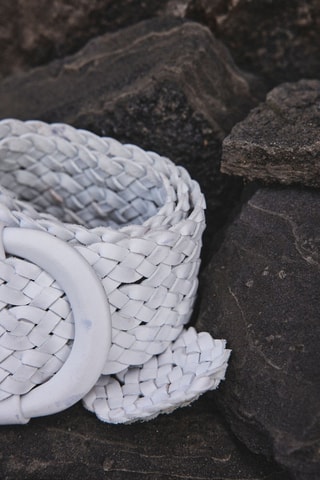 Cinturón de piel Belya - Blanco - Maison 123