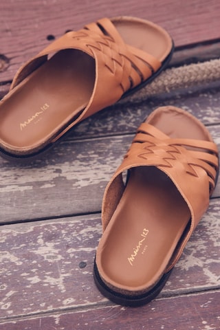 Sandalias de piel Vadim - Camel - Maison 123