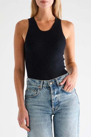 Camiseta de tirantes de cachemir y seda - Azul marino - Raey