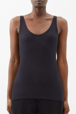 Camiseta de tirantes de algodón orgánico - Azul marino - Raey