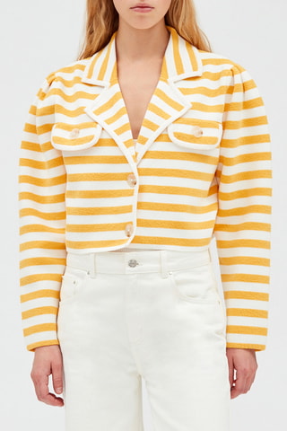 Gilet - Jaune et blanc - Claudie Pierlot