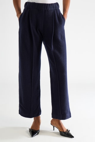 Pantalón tapered de lana y cachemir - Azul marino - Raey